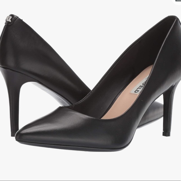 Karl Lagerfeld Shoes - Karl Lagerfeld Black Leather Heels